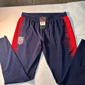 Nike Men’s USA Sports Pants - Navy and Red Size Large
